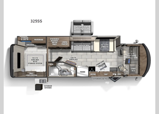 Floorplan - 2026 Encore 325SS Motor Home Class A