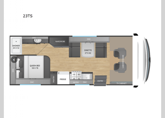 Floorplan - 2025 Triumph Sport Series 23TS Motor Home Class C