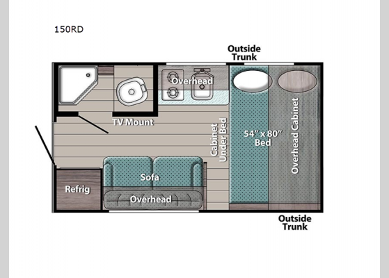 Floorplan - 2024 Trail Boss 150RD Teardrop Trailer