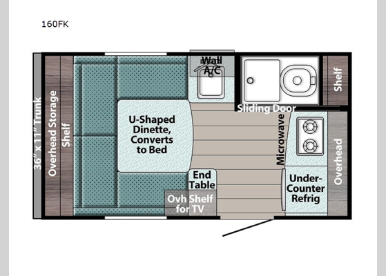 Floorplan - 2024 Trail Boss 160FK Teardrop Trailer