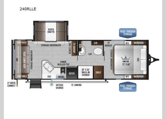 Floorplan - 2025 Della Terra LE 240RLLE Travel Trailer