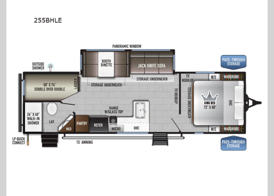 Floorplan - 2025 Della Terra LE 255BHLE Travel Trailer