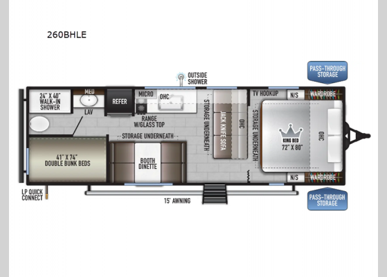 Floorplan - 2025 Della Terra LE 260BHLE Travel Trailer