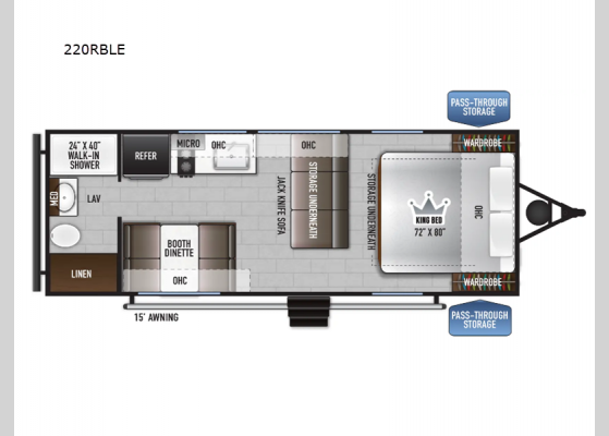 Floorplan - 2025 Della Terra LE 220RBLE Travel Trailer