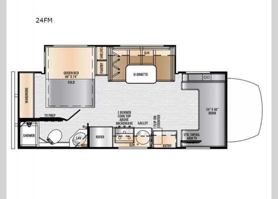 Floorplan - 2025 Entrada M-Class 24FM Motor Home Class C - Diesel