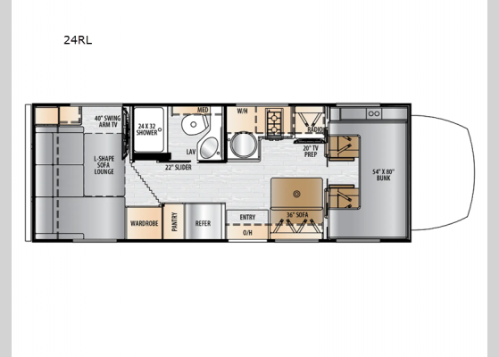 Floorplan - 2025 Entrada M-Class 24RL Motor Home Class C - Diesel