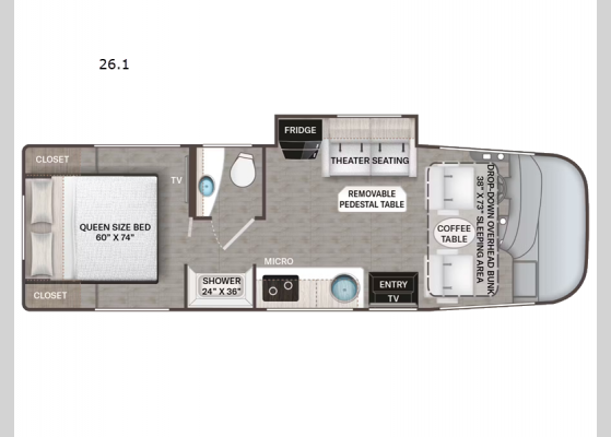 Floorplan - 2025 Vegas 26.1 Motor Home Class A