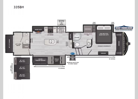 Floorplan - 2024 Montana High Country 335BH Fifth Wheel