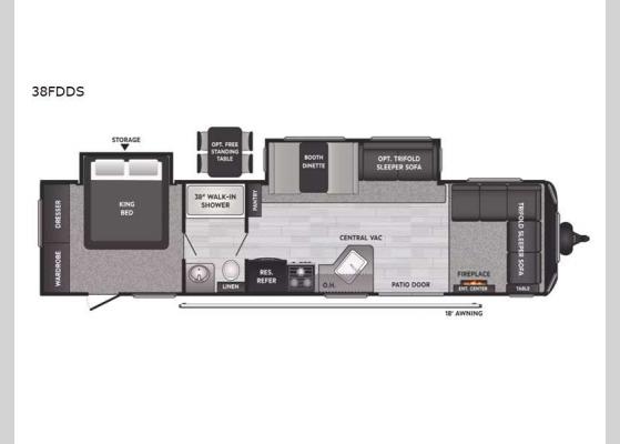 Floorplan - 2025 Hideout 38FDDS Destination Trailer