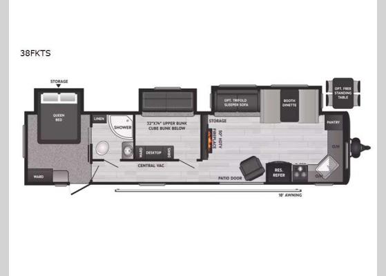 Floorplan - 2025 Hideout 38FKTS Destination Trailer