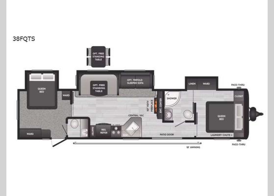 Floorplan - 2025 Hideout 38FQTS Destination Trailer