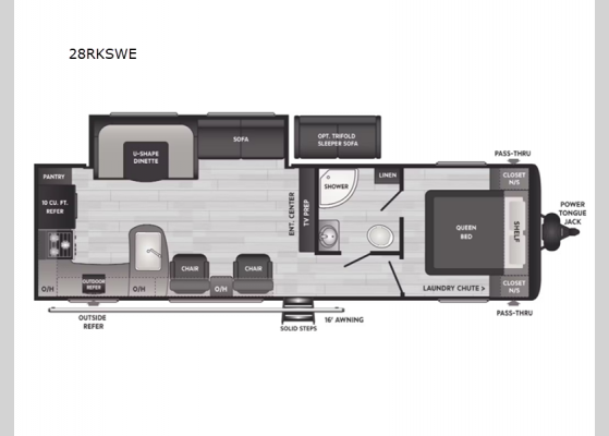 Floorplan - 2025 Hideout 28RKSWE Travel Trailer