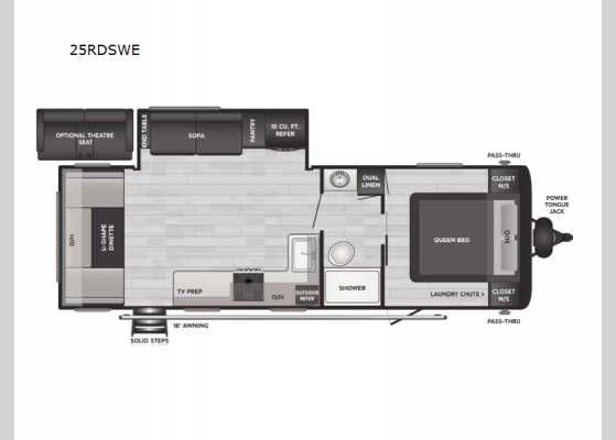 Floorplan - 2025 Hideout 25RDSWE Travel Trailer