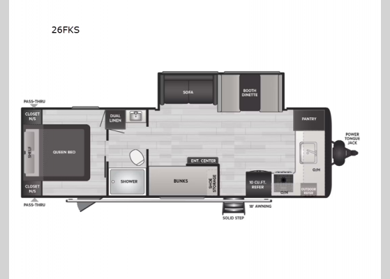 Floorplan - 2025 Hideout 26FKS Travel Trailer