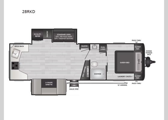 Floorplan - 2025 Hideout 28RKD Travel Trailer