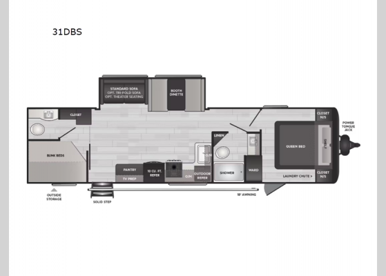 Floorplan - 2025 Hideout 31DBS Travel Trailer