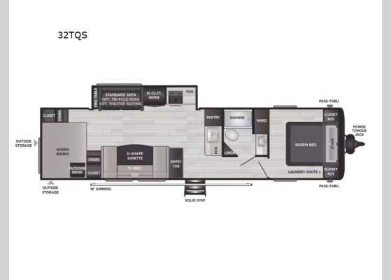 Floorplan - 2025 Hideout 32TQS Travel Trailer