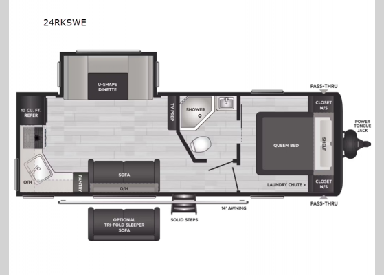 Floorplan - 2025 Hideout 24RKSWE Travel Trailer