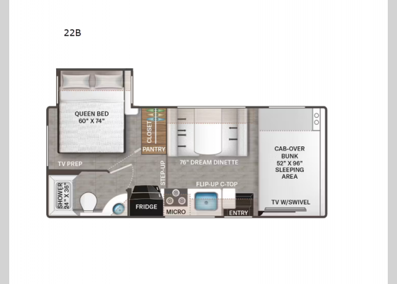 Floorplan - 2025 Four Winds 22B Motor Home Class C