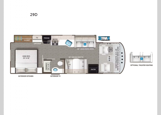 Floorplan - 2025 ACE 29D Motor Home Class A