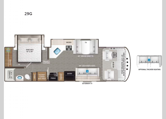 Floorplan - 2025 ACE 29G Motor Home Class A