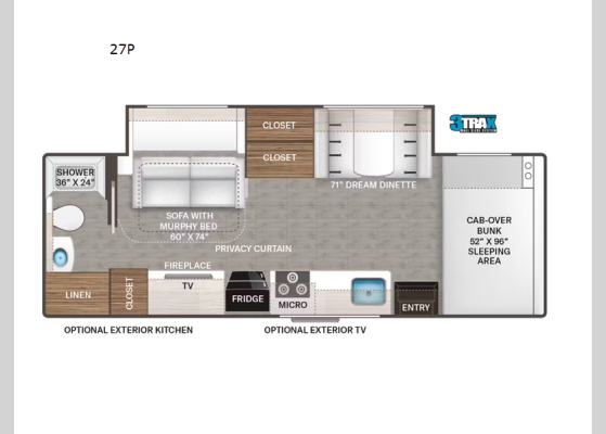 Floorplan - 2025 Four Winds 27P Motor Home Class C