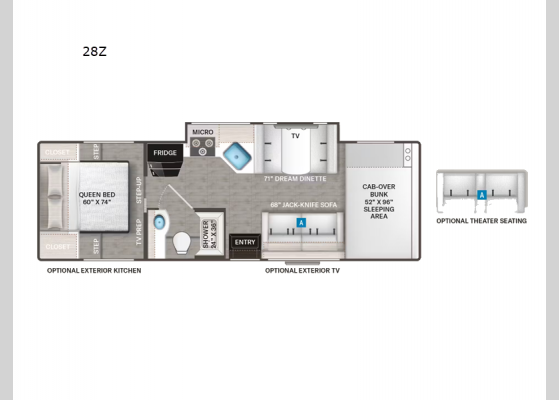 Floorplan - 2025 Four Winds 28Z Motor Home Class C