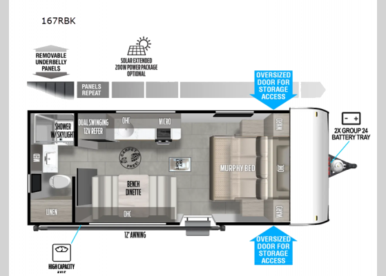 Floorplan - 2025 Wildwood FSX 167RBK Travel Trailer