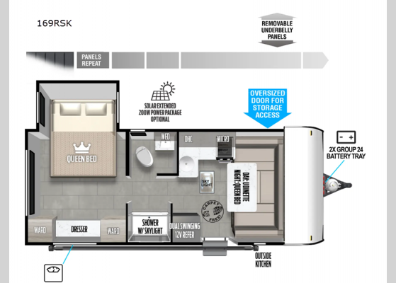 Floorplan - 2025 Wildwood FSX 169RSK Travel Trailer