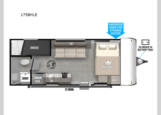 Floorplan - 2025 Wildwood FSX 175BHLE Travel Trailer