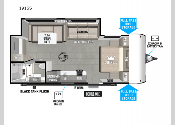 Floorplan - 2025 Wildwood FSX 191SS Travel Trailer