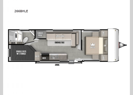 Floorplan - 2025 Wildwood FSX 266BHLE Travel Trailer