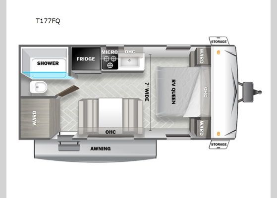 Floorplan - 2025 Wildwood Select T177FQ Travel Trailer