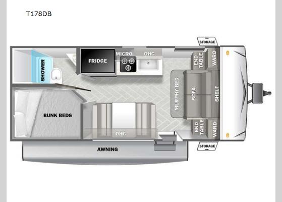 Floorplan - 2025 Wildwood Select T178DB Travel Trailer