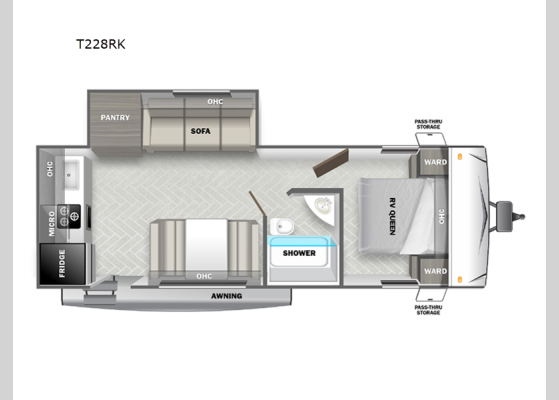 Floorplan - 2025 Wildwood Select T228RK Travel Trailer