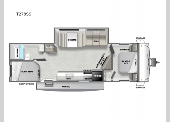 Floorplan - 2025 Wildwood Select T278SS Travel Trailer