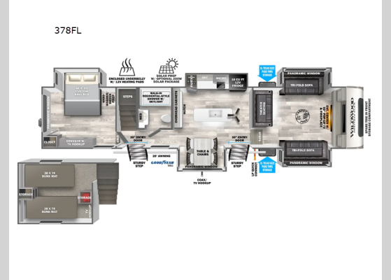 Floorplan - 2025 Wildwood Heritage Glen 378FL Fifth Wheel