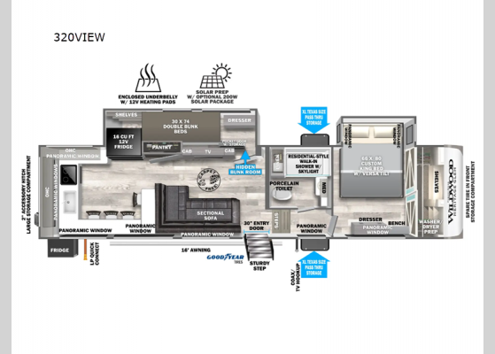 Floorplan - 2025 Wildwood Heritage Glen 320VIEW Fifth Wheel