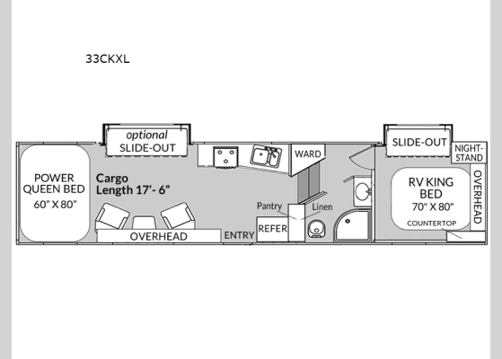 Floorplan - 2025 Genesis Supreme 33 CKXL Toy Hauler Fifth Wheel