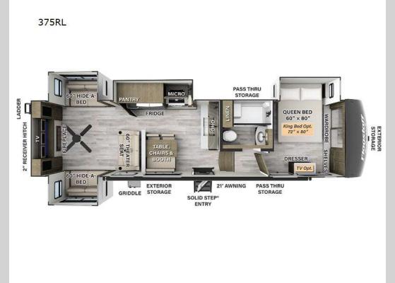 Floorplan - 2025 Flagstaff Classic 375RL Fifth Wheel