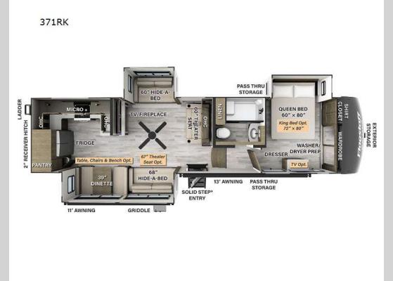 Floorplan - 2025 Flagstaff Classic 371RK Fifth Wheel