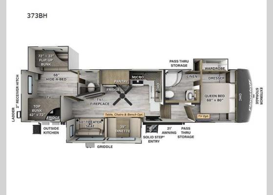 Floorplan - 2025 Flagstaff Classic 373BH Fifth Wheel