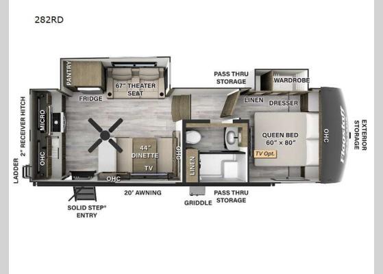 Floorplan - 2025 Flagstaff Classic 282RD Fifth Wheel