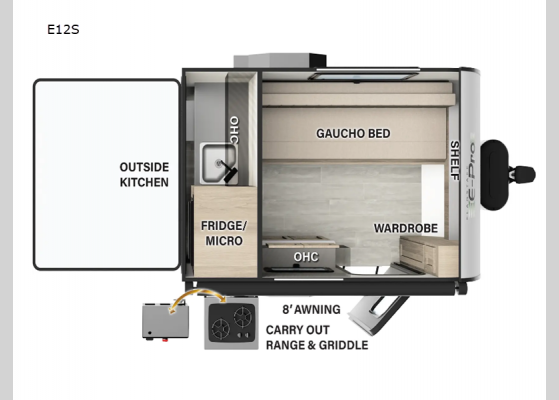 Floorplan - 2025 Flagstaff E-Pro E12S Travel Trailer