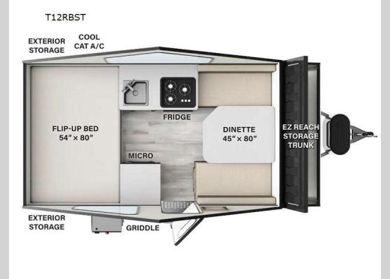 Floorplan - 2025 Flagstaff Hard Side T12RBST A-Frames