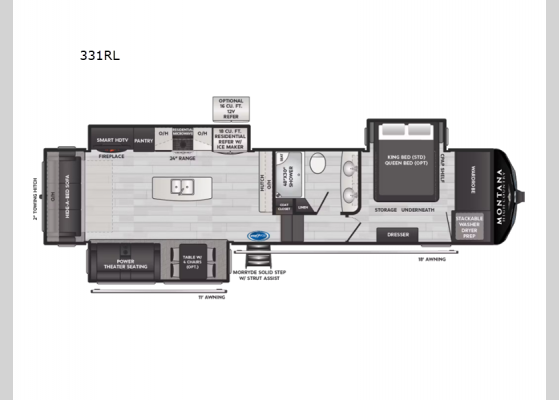 Floorplan - 2025 Montana High Country 331RL Fifth Wheel