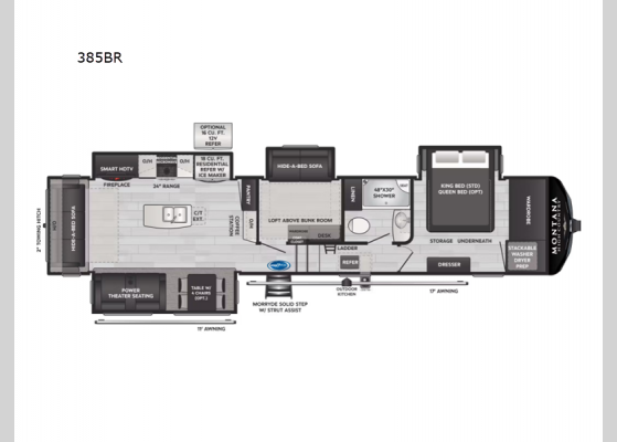 Floorplan - 2025 Montana High Country 385BR Fifth Wheel