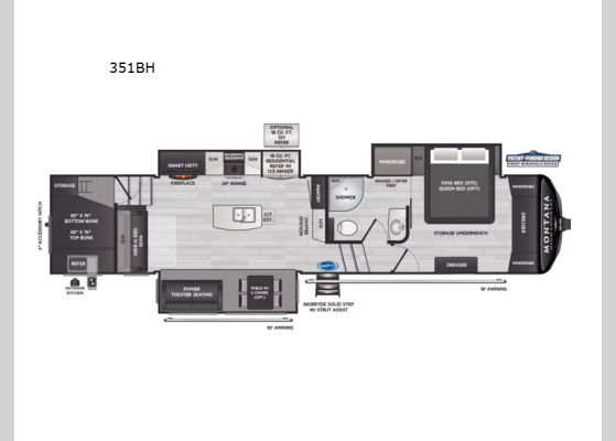 Floorplan - 2025 Montana High Country 351BH Fifth Wheel