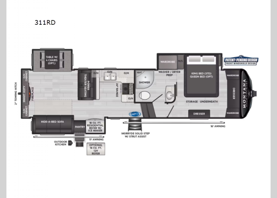 Floorplan - 2025 Montana High Country 311RD Fifth Wheel