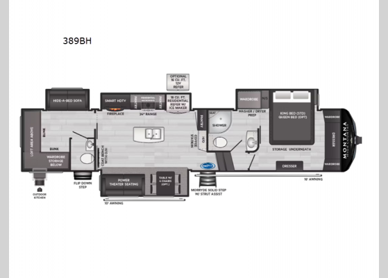 Floorplan - 2025 Montana High Country 389BH Fifth Wheel